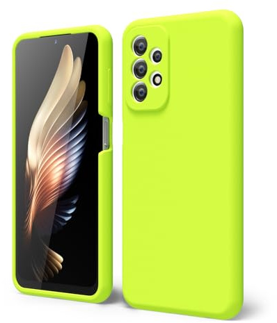 oakxco for Samsung Galaxy A23 5G Case Silicone, Thin Slim Grip Soft Rubber Gel Protective Phone Case for Women, Matte Plain Bright Color Aesthetic Cute Girly Case with Camera Cover, Lime Neon Green