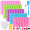 Moules à Bonbons en Silicone Anti-AdhéSif, Moules à Chocolat en Silicone RéUtilisables avec 2 Compte-Gouttes, 1 Spatule, 50 Sachets de Bonbons et des Attaches Torsadées, pour Chocolat Bonbons Pudding