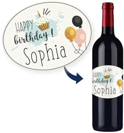 Etiquette bouteille personnalisable Mabouteille.fr® - Etiquette bouteille à personnaliser avec Photo, Texte, Logo… [ Etiquette personnalisée bouteille vin personnalisée ] (Lot de 20)