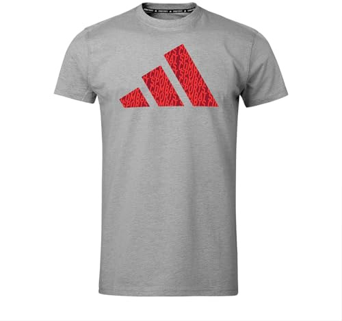 Adidas T-Shirt Community, Unisex Sport-Shirt für Herren & Damen, Kurzarm Shirt, Sportbekleidung 100% Baumwolle, Gr. L, grau