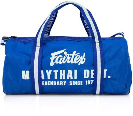 Fairtex BAG9 Retro-Stil, Thai-Boxen, Schwerer Turnbeutel, Myay Thai MMA (blau)