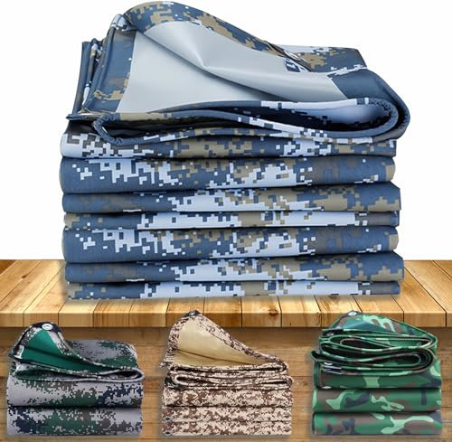 SDLLG bâche avec Oeillets bâche en Tissu de 0,4 mm Voile d'ombrage en bâche en Tissu Oxford bâche de Camouflage imperméable 6x11m 420g/㎡ bâche Tout Usage Peut être utilisée comme bâche de Tente