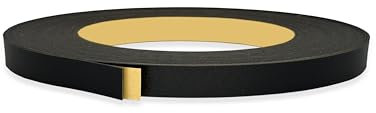 Black PVC 1/2 inch x 25 ft Edge Banding Tape Peel Stick Adhesive Veneer Edging Trim Wood Laminate Cabinet Furniture Plywood Formica Shelf Countertop Table Repair Strip Band Roll