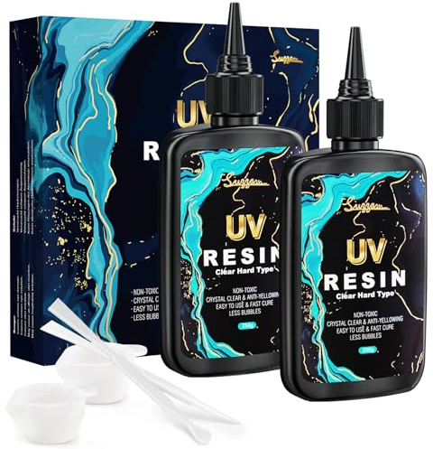 UV Harz 500g, Upgrade UV Resin hart kristallklares Transparentes UV epoxidharz für DIY Kunst, Schmuck, Gießen und Beschichten - Geruchsarmer Ultravioletter Harz klar