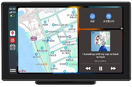TQQEPOOL 9 Pulgadas Estéreo Coche Inalámbrico Apple Carplay,Portátil Pantalla Táctil Navegación GPS For El Coche,Receptores Audio del Coche con Bluetooth
