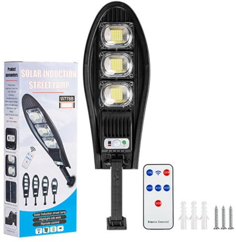 Cymwer 1000 W Solar-Straßenlaterne for den Außenbereich, Dämmerung bis Morgendämmerung, 5200 K, 1650 lm, solarbetrieben, wasserdicht, IP65, LED-Flutlicht mit Bewegungssensor und Fernbedienun