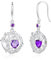 FANCIME Colgante de árbol de la vida, pendientes de plata de ley 925, pendientes colgantes de piedras preciosas redondas, piedras de nacimiento, joyas finas, regalos de cumpleaños para mujeres, Plata