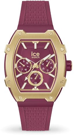 ICE-WATCH - Ice boliday Gold Burgundy - Rote Damenuhr mit Silikonarmband - 022868 (Small)