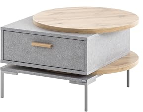Schildmeyer Looks by Wolfgang Joop Couchtisch, Eiche Landhaus/Feel Grey, Holzwerkstoff, 65 x 65 x 41.1 cm, 150970