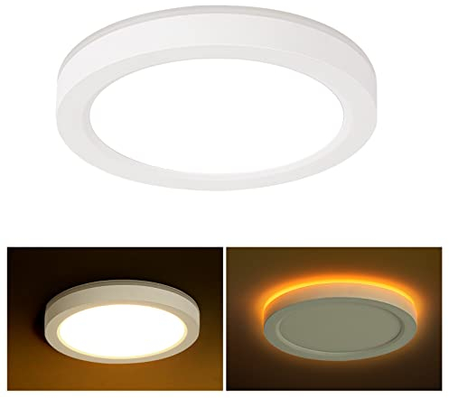 7,5-Zoll-LED-Unterputz-Deckenleuchte mit Nachtlicht, 90, 1275 LM, 15 W = 100 W, 3000 K/4000 K/5000 K wählbar, runde Flachbildschirmleuchte, dimmbare Einbauleuchte, LED-Dosenleuchten, 3 Montageoptione