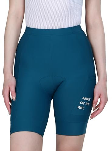 INBIKE Cuissard Velo Femme Shorts de Cycliste Cyclisme Rembourré Gel Culotte Pantalons Courte sous-vêtements Respirant Séchage Rapide Léger Bleu L