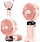 Handheld Fan, 4200mAh Mini Portable Fan USB Rechargeable, 5 Speeds Desk Desktop Fans with LED Display for Travel, Outdoor, Home, Office, School, Camping (Pink)