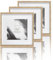 VUVUZULA Lot de 3 cadres photo en bois MDF - 30 x 30 cm - Avec passe-partout - 20 x 20 cm - Naturel