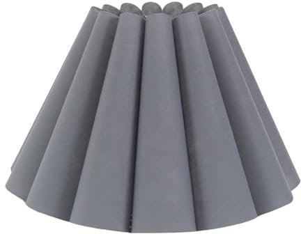 ValueLights | Easy Fit Grey Petal Pleated Fabric Scallop Tapered Light Shade Bedroom Hallway Lampshade | Shades, Home Décor & Improvement Essential | 250mm Shade Width