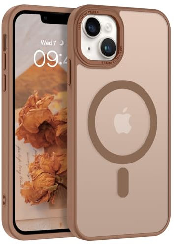 VENINGO Hülle für iPhone 13/14, MagSafe-kompatibel, matt durchscheinend TPU und PC stoßfeste Hülle und Kratzfest, Fingerabdruck-resistente Handyhülle iPhone 13/14 6,1 Zoll, Wüstensand