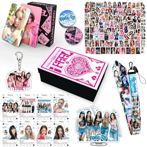 SZTVECFW Gidle 2.Schenkset, Gidle-Album, K-Pop-Merchandise-Fotokarten, Soyeo Minnie Shuhua Miyeon-Merch/Black-Gidle I-Feel