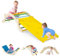 COSTWAY Kletterbogen mit Kissen, Kletterdreieck mit Rutsche Holz, 3 in 1 Klettergerüst Indoor zum Rutschen, Klettern und Wippen, inkl. umkehrbare Rampe & Kissen, für Kinder ab 1 Jahr (Bunt)
