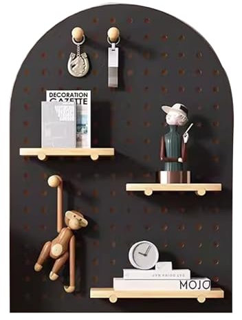 Générique Kit de Panneau perforé en Bois pour Maison, Bureau, Garage, Noir 60 x 80 cm