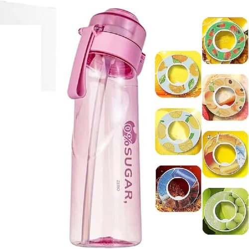 Générique Air Gourde Up 650ML, Bouteille Sport Paille avec 7 Pods de Gout Gourde Aromatisée Water Bottle Fitness, Sports, Outdoor Activities, Everyday Use