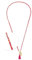 JEWELS BY LEONARDO Halskette Donna • lange Endlos-Kette aus goldfarbenem Edelstahl • Glasperlen in kräftigen Pinktönen • Quasten-Anhänger • 80 cm Länge • Schmuck Geschenk für Frauen • 024898