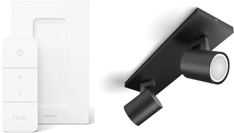 Philips Hue White and Color Ambiance Gradient Lightstrip 2m & Dimmschalter V2 – Intelligente Beleuchtung mit kabelloser Steuerung