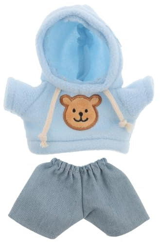QUMIIRITY Puppenkleidungsset Bärenkleidung Süßes Stofftier Puppenzubehör Plüschtier Kapuzenpullover Mit Hosenset 20 cm Bären Outfit Für Plüschpuppen Stofftiere