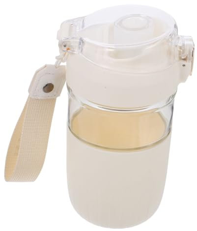 ULTECHNOVO Bicchiere in Vetro Con Ribalta Filtro Integrato Per Tè e Impugnatura Resistente Al Per Bevande Calde e Fredde