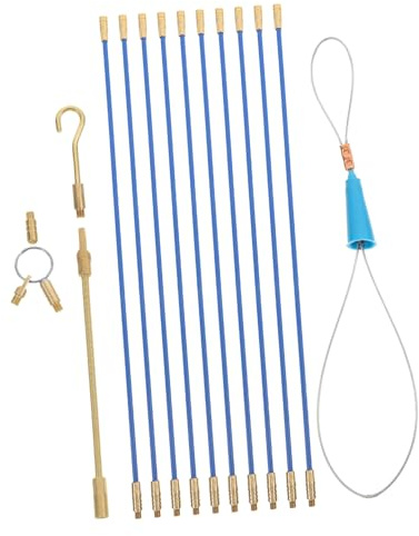 Vaguelly Electrical Fish Tape Fiberglass Rods Kit for Cable Pulling Wire Running Through Wall Cable Fishing Accessories
