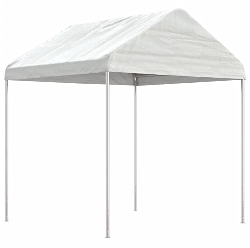 HaoChrymec Pavillon mit Dach Weiß aus Polyethylen, Robuste Konstruktion, UV-beständig, Garten Pavillons für Outdoor-Events, Grillpavillon Winterfest, Zelt Pavillon, 2,28x2,23x2,69 m