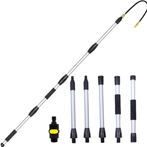Telescopic Gutter Tools Cleaner-Aluminium Extendable,Gutter Cleaner Pole Water Fed Gutter Drain Drainage Cleaning,Extends from 40cm to 200cm,Suitable for Cleaning Roofs, Cars, Floors and Gaps