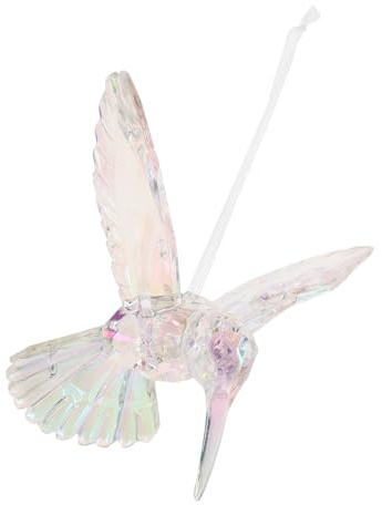 FUTUREORYY Adorno Colgante de Colibrí Transparente de Acrílico Iridiscente Decoración de Pájaro de Cristal para Árbol de Navidad y Habitación Infantil Figura Ligera y Brillante para Colgar