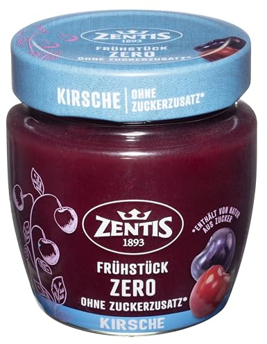 Zentis Frühstück Zero Kirsche Fruchtaufstrich ohne Zuckerzusatz, 210g | Ohne Zuckerzusatz und ohne Aromastoffe für ausgewogenen Kirschgenuss