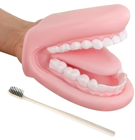 Handpuppen - Zahndemonstrationsset | Dentalmodell Zum Unterrichten Von Zahnhygiene Und Zahnpflege – Inklusive Zahnbürste – Geeignet Für Kinder Ab 3 Jahren, Kinder, Mädchen, Schulen, Auto, Kind