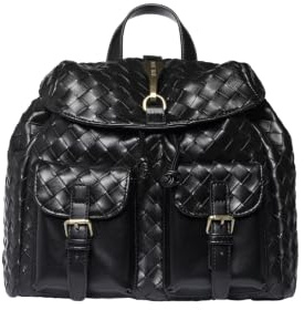 MARC ELLIS Colorado S PLAIT Damenrucksack aus Polyurethan, Schwarz
