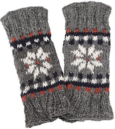 GURU SHOP Handgestrickte Wollstulpen aus Nepal, Gestrickte Beinstulpen aus Schurwolle - Grau, Herren/Damen