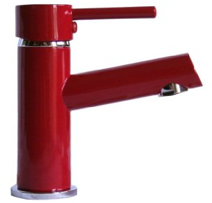 Einhebel Waschtischarmatur in Rot. Hochdruck. incl. roten Excenter