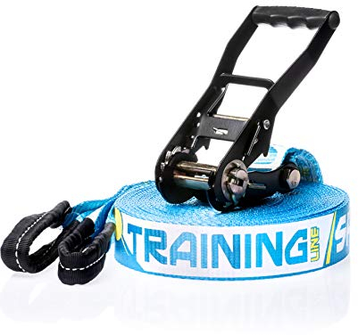 SPIDER SLACKLINE SKS02 - Slackline Kit Training Line - Protection d'arbre, Tendeur à Poignée Ergonomique, Sac de Rangement - Slackliners Dèbutant et Intermédiaire - Sangle Longueur 18 m
