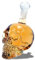 Botella de whisky alcohol calavera de cristal en la conservación 500ml