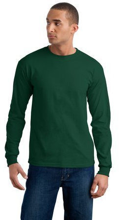 Gildan Adult Unisex Ultra Cotton Long Sleeve T-Shirts Small Forest Green