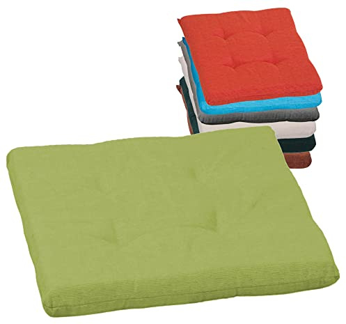 Beo Sitzkissen Stuhl 40x40 cm Eckig | Atmungsaktives Sitzkissen Gartenstuhl Made in EU | UV-beständiges Sitzpolster Gartenstuhl | Stuhlkissen Outdoor waschbar | Sitzkissen Bank in Grün