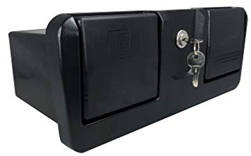 Pactrade Marine Boot Ponton Yacht Ablagefach Langlebig Standard Leicht Abschließbar ABS Verriegelung Kunststoff Handschuhfach Schwarz Geräumig mit Schlüsseln (Schwarz, mit 2 Getränkehaltern &