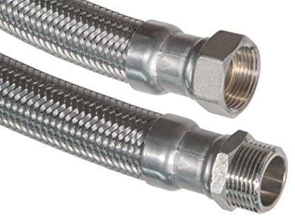 SFX® Flexschlauch 50cm DN32-1 1/4 Zoll ÜM x 1 1/4 Zoll AG Edelstahl Umflechtung Trinkwasser Panzerschlauch 500mm