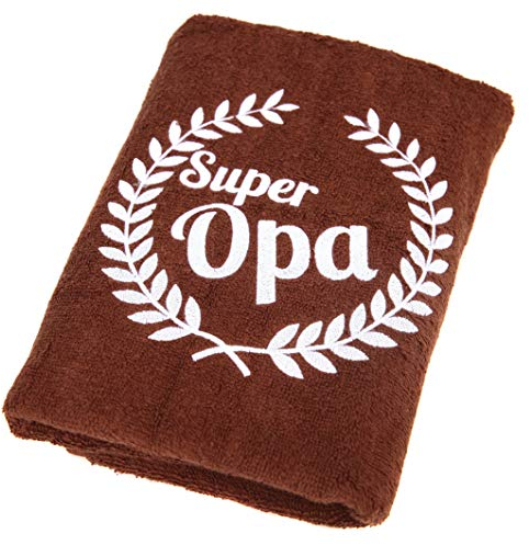 Abc Casa Super Opa Handtuch zum Geburtstag, Jahrestag, Namestag, Valentinstag, Vatertag - Eine praktische Jubiläum Geschenkidee für der Beste Opa, Großvater
