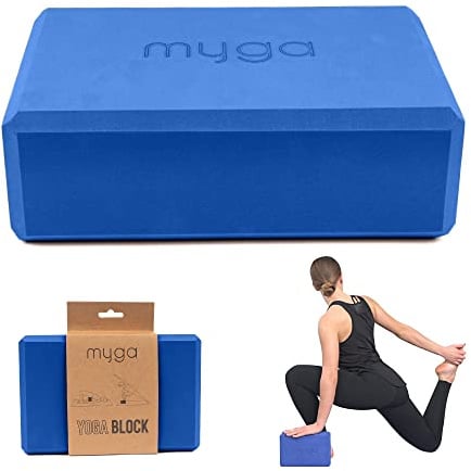 MYGA Yoga Block - Lightweight EVA Foam Yoga Brick - High Density Non-Slip Block for Pilates, Balance and Flexibility - Royal Blue