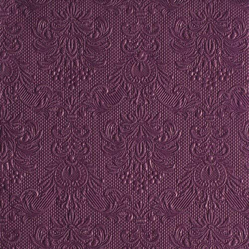 Ambiente 60 Stück Elegance Dinner Serviette - geprägt - 40 x 40 cm + 1 Luftballon Karloon ' Alles Gute' - aubergine