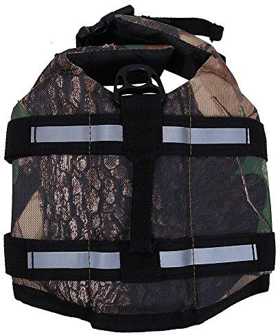 Gulunmun Regenjacken Für Hunde Rettungsweste Für Hunde Schwimmweste Für Haustiere/Schwimmkleidung Mit Reflektierenden Streifen Schwimmweste Für Hunde XXS/Xs/S/M/L/XL/XXL @ Camouflage_XL
