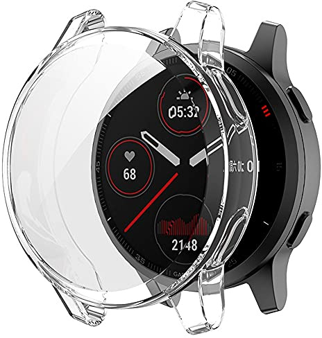 Miimall Kompatibel mit Garmin vivoactive 4s 40mm/Venu 2s Hülle, Flexibles TPU Schutzhülle mit Displayschutz 360° Rundum Schutz Case für Garmin vivoactive 4s 40mm/Venu 2s Transparent
