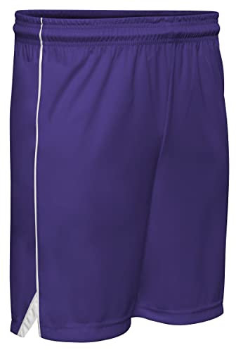Champro Basketball Shorts Prime-Pantaloncini da Basket, Viola/Bianco, XXL Donna