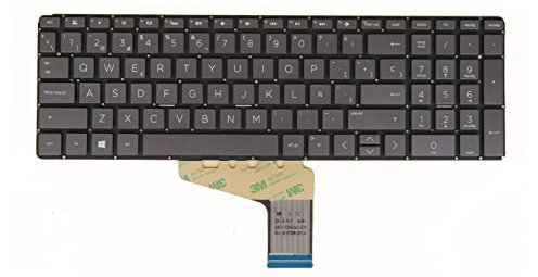Teclado español para HP Spectre 15-df000 15-df1000 NSK-XNKBQ L30530-071 AEX38P01010 retroiluminado gris negro