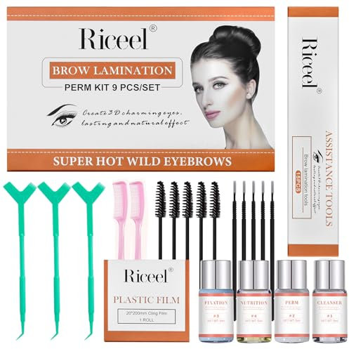 Eyebrow Lamination Kit,Professional Brow Lift Kit Premium Eyebrow Lift Kit Trendy Fuller Brow Look Semi-Permanent Tinting Make Brow Lifted Suitable Result Lasts 6 Weeks For Home Salon Makeup Use